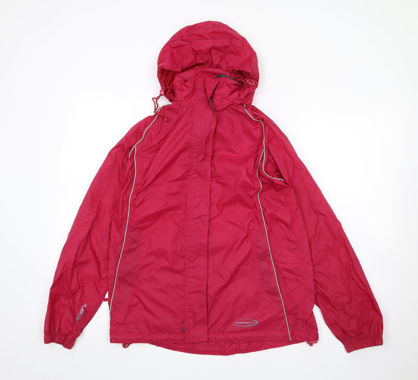 Womens UK Size 8 Mountain Life Pink Rain Coat