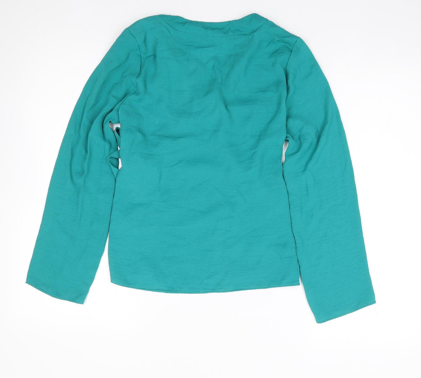 Womens UK Size 8 Peacocks Green Wrap Blouse