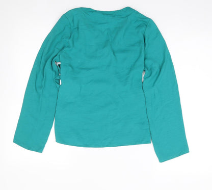 Womens UK Size 8 Peacocks Green Wrap Blouse
