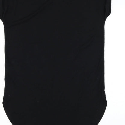 Primark Womens Black  Polyester Basic T-Shirt Size 6 Round Neck - Slogan