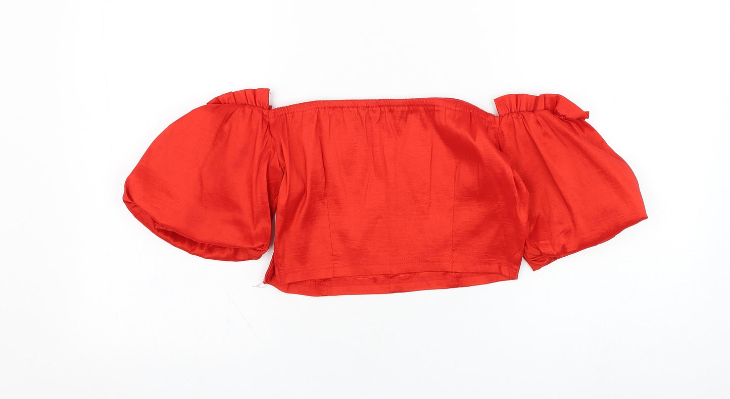 Womens UK Size 12 NaaNaa Red Cropped Tank