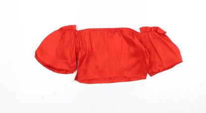 Womens UK Size 12 NaaNaa Red Cropped Tank