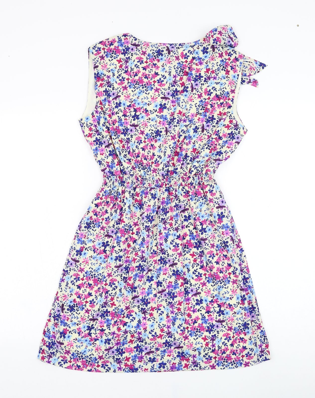 Influence  Womens Beige Floral Polyester Shift  Size 10  Round Neck Pullover