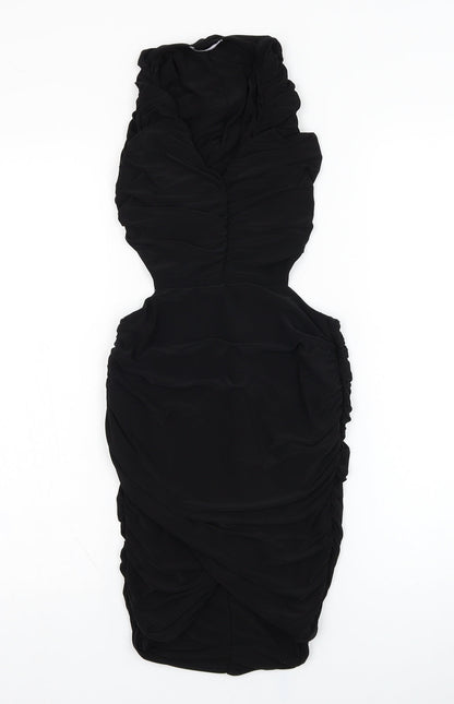 Stylewise Womens Black  Polyester Pencil Dress  Size 8  V-Neck Pullover