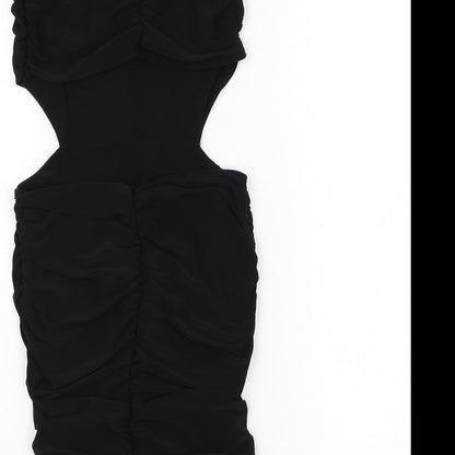 Stylewise Womens Black  Polyester Pencil Dress  Size 8  V-Neck Pullover