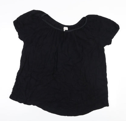 Womens UK Size XL Peppercorn Black Basic Blouse