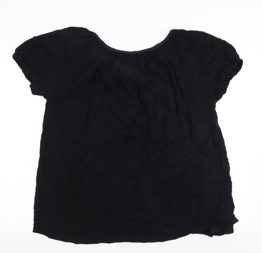 Womens UK Size XL Peppercorn Black Basic Blouse