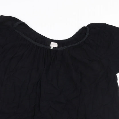 Womens UK Size XL Peppercorn Black Basic Blouse