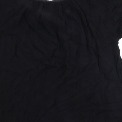 Womens UK Size XL Peppercorn Black Basic Blouse