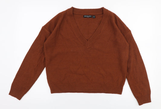 Womens UK Size S Brave Soul Brown Pullover Jumper