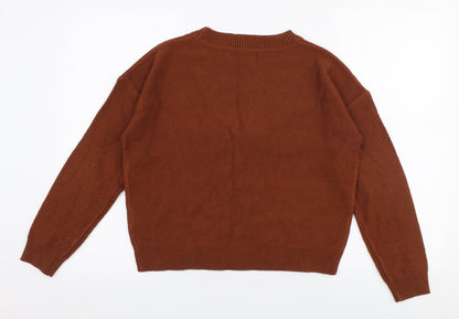 Womens UK Size S Brave Soul Brown Pullover Jumper