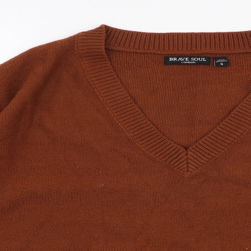Womens UK Size S Brave Soul Brown Pullover Jumper