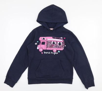 Board Angels Girls Blue  Cotton Pullover Hoodie Size 11-12 Years  Pullover