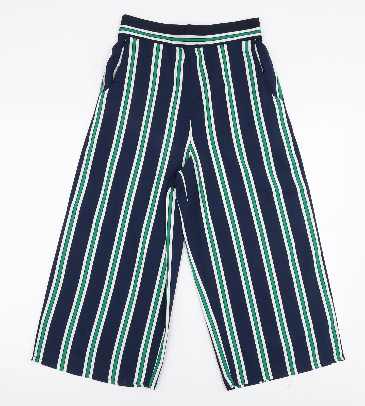 QED London Womens Multicoloured Striped Polyester Capri Trousers Size 10 L20 in Regular