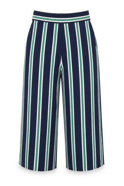 QED London Womens Multicoloured Striped Polyester Capri Trousers Size 10 L20 in Regular