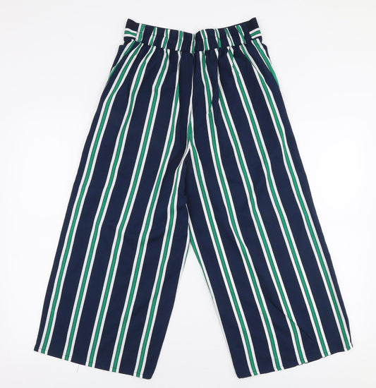 QED London Womens Multicoloured Striped Polyester Capri Trousers Size 10 L20 in Regular