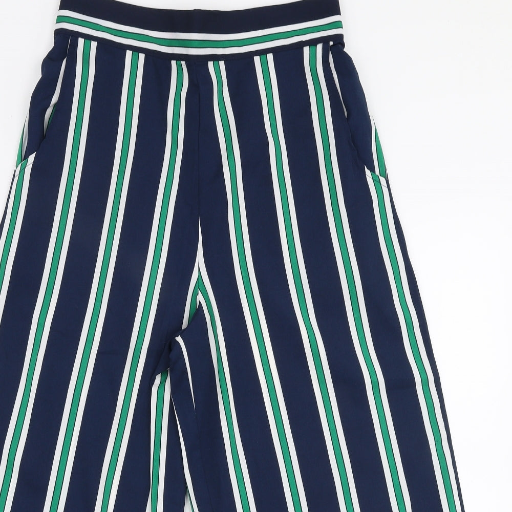 QED London Womens Multicoloured Striped Polyester Capri Trousers Size 10 L20 in Regular