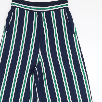 QED London Womens Multicoloured Striped Polyester Capri Trousers Size 10 L20 in Regular
