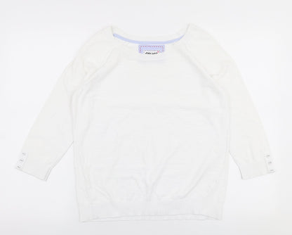 Womens UK Size S Marks and Spencer White Pullover Jumper