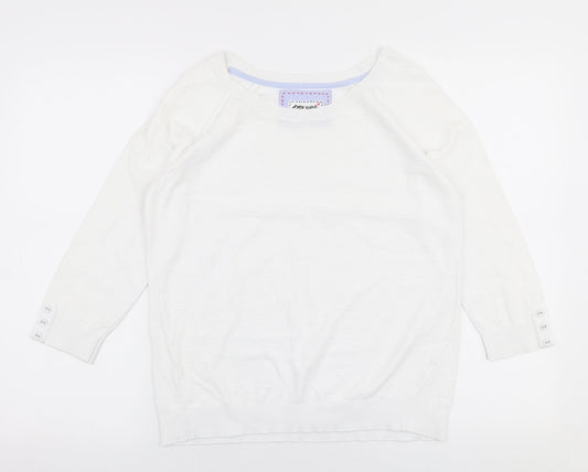 Womens UK Size S Marks and Spencer White Pullover Jumper