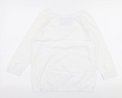 Womens UK Size S Marks and Spencer White Pullover Jumper