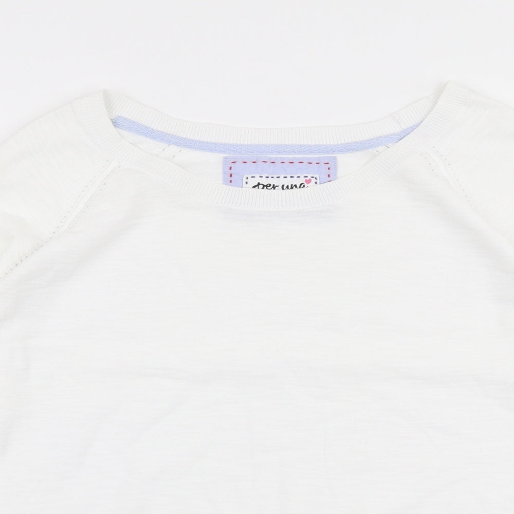Womens UK Size S Marks and Spencer White Pullover Jumper