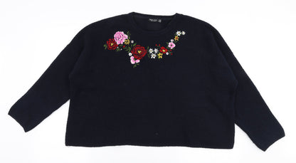 Womens UK Size M Bershka Blue Pullover Jumper