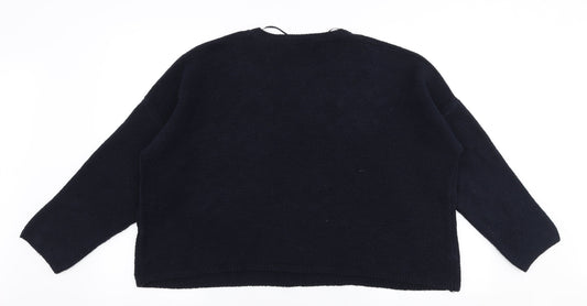 Womens UK Size M Bershka Blue Pullover Jumper