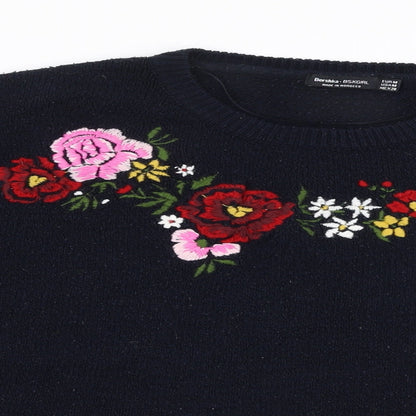 Womens UK Size M Bershka Blue Pullover Jumper