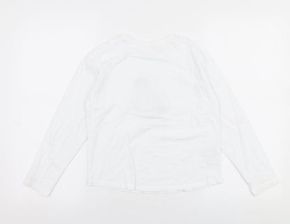 MNG Girls White  Polyester Jersey T-Shirt Size 10 Years Round Neck Pullover - Lady bird