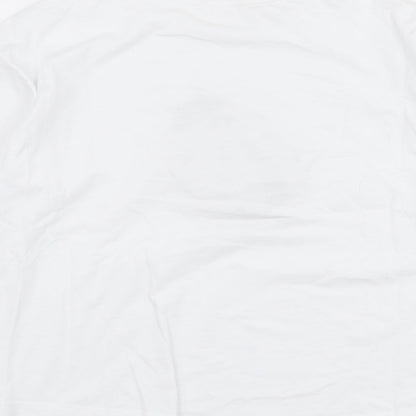 MNG Girls White  Polyester Jersey T-Shirt Size 10 Years Round Neck Pullover - Lady bird