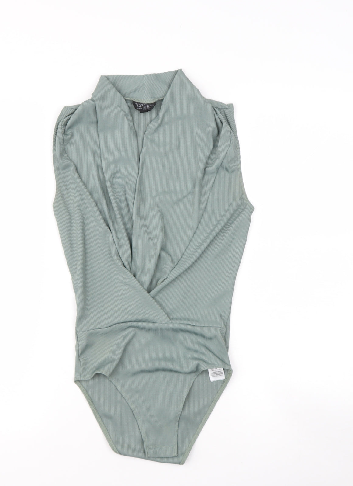 Womens UK Size 4 Topshop Green Basic T-Shirt