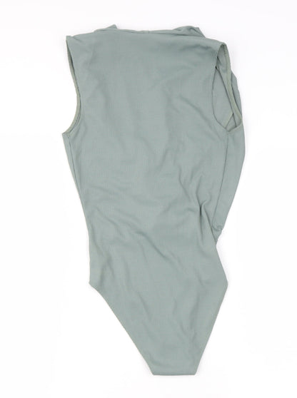 Womens UK Size 4 Topshop Green Basic T-Shirt