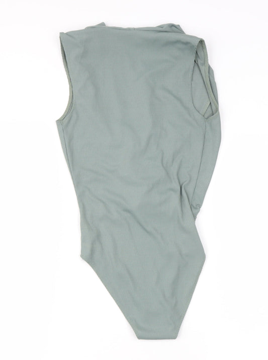Womens UK Size 4 Topshop Green Basic T-Shirt