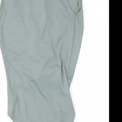 Womens UK Size 4 Topshop Green Basic T-Shirt