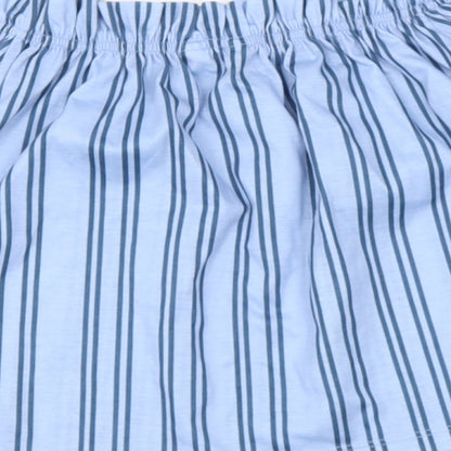 Miss Selfridge Womens Blue Striped Polyester Basic Blouse Size 6 Off the Shoulder