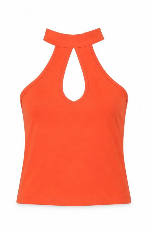 Womens UK Size 6 Miss Selfridge Orange Basic T-Shirt