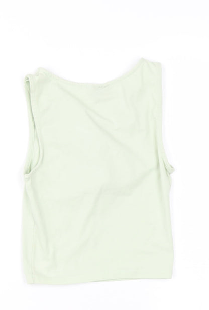 Topshop Womens Green  Polyester Basic Tank Size 6 V-Neck