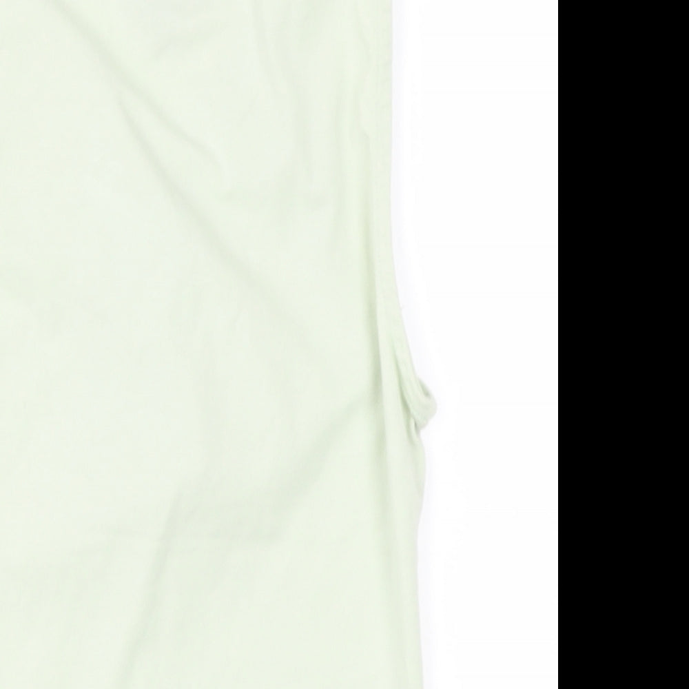 Topshop Womens Green  Polyester Basic Tank Size 6 V-Neck