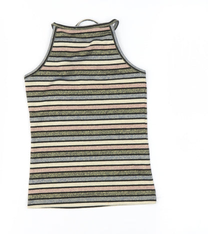 Womens UK Size 4 Topshop Multicoloured Basic Tank