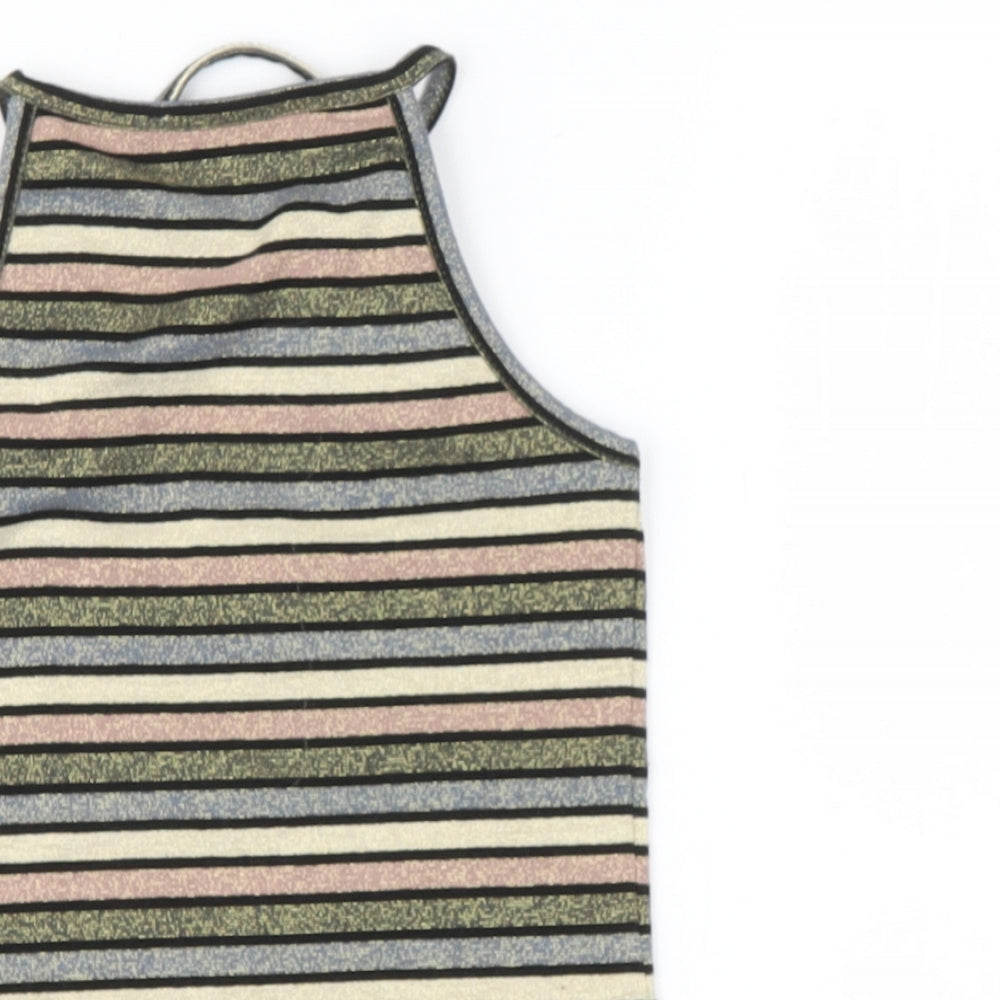 Womens UK Size 4 Topshop Multicoloured Basic Tank