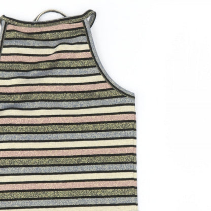 Womens UK Size 4 Topshop Multicoloured Basic Tank