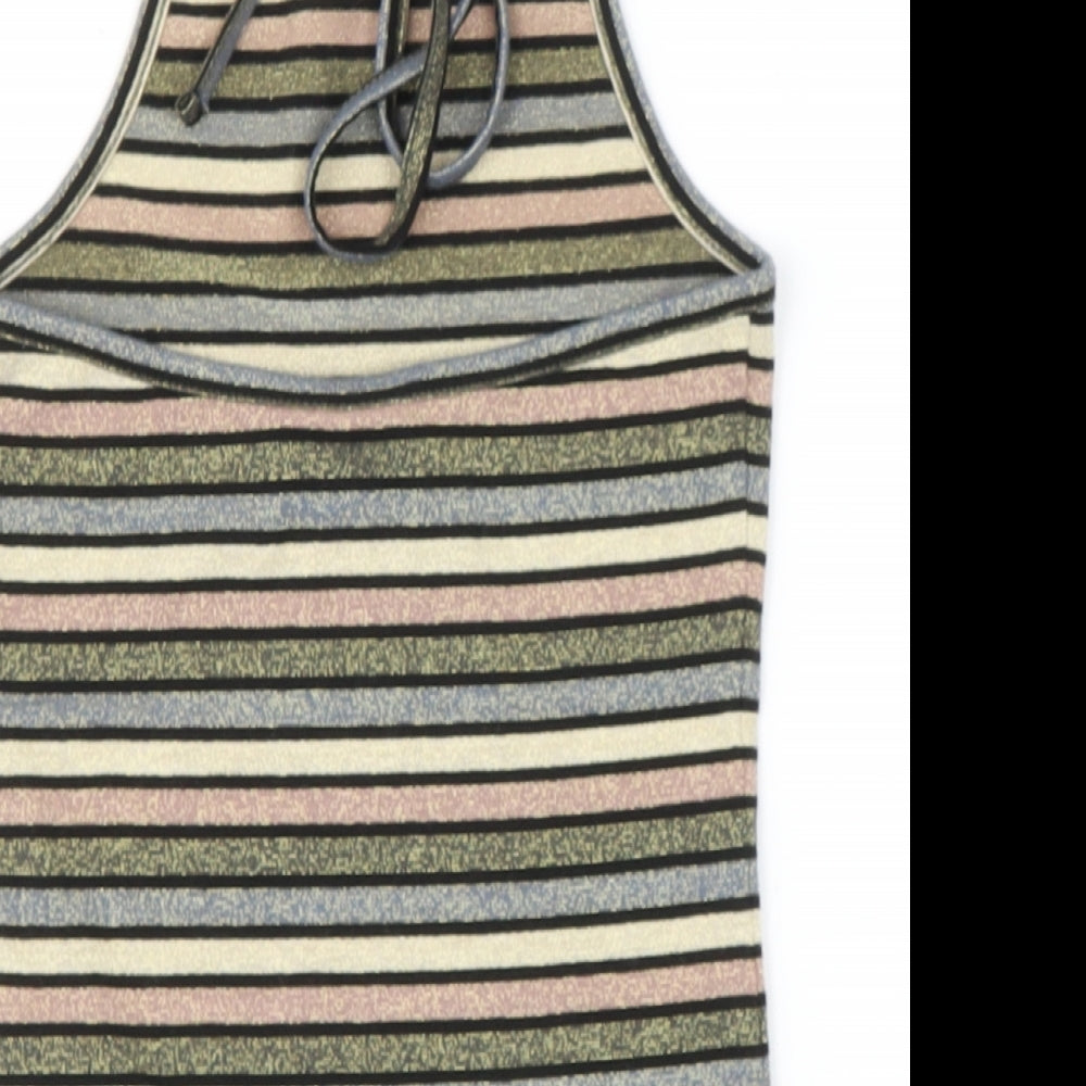 Womens UK Size 4 Topshop Multicoloured Basic Tank