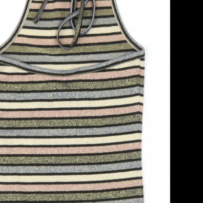 Womens UK Size 4 Topshop Multicoloured Basic Tank