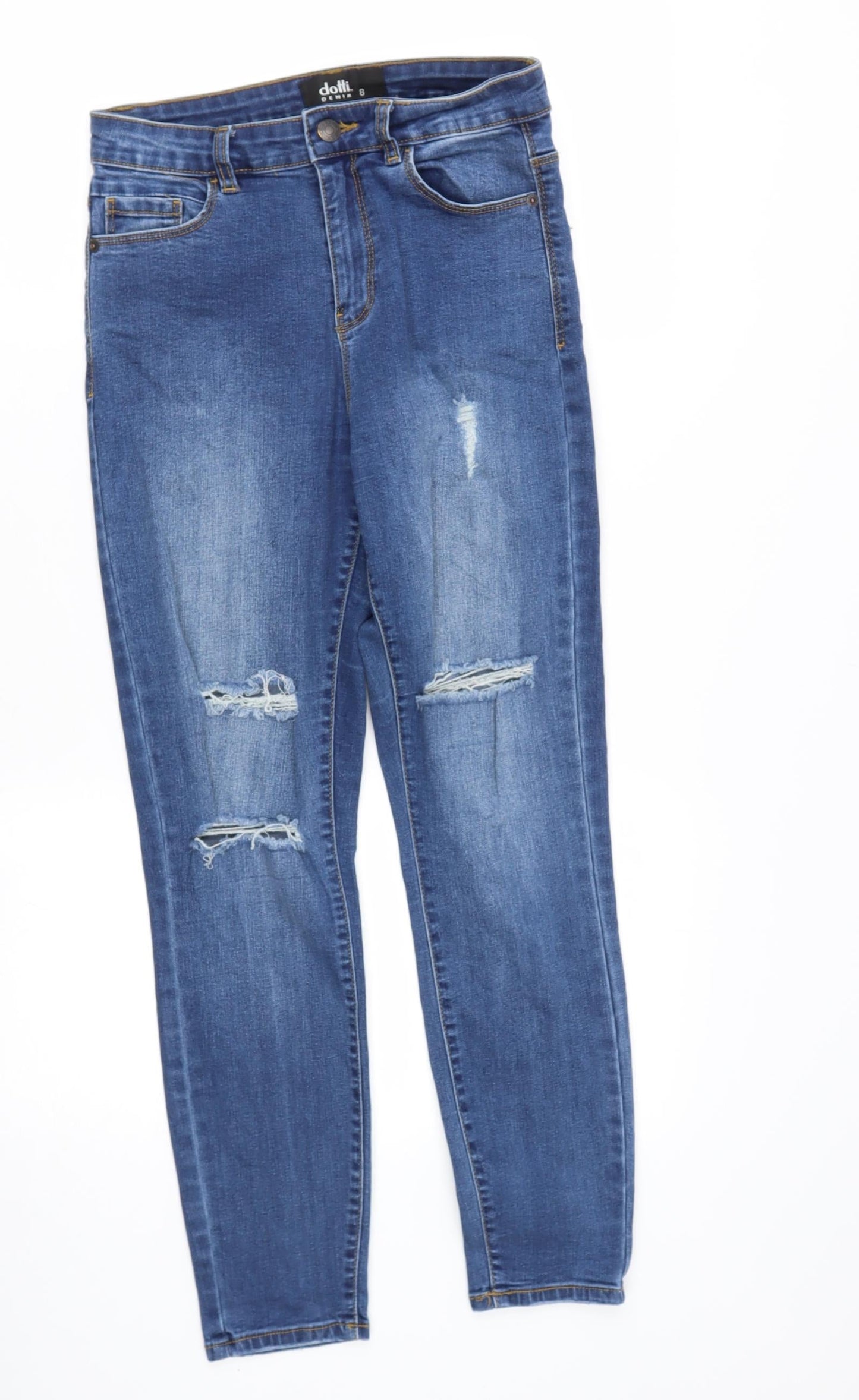 Dotti Womens Black  Cotton Skinny Jeans Size 8 L26 in Regular
