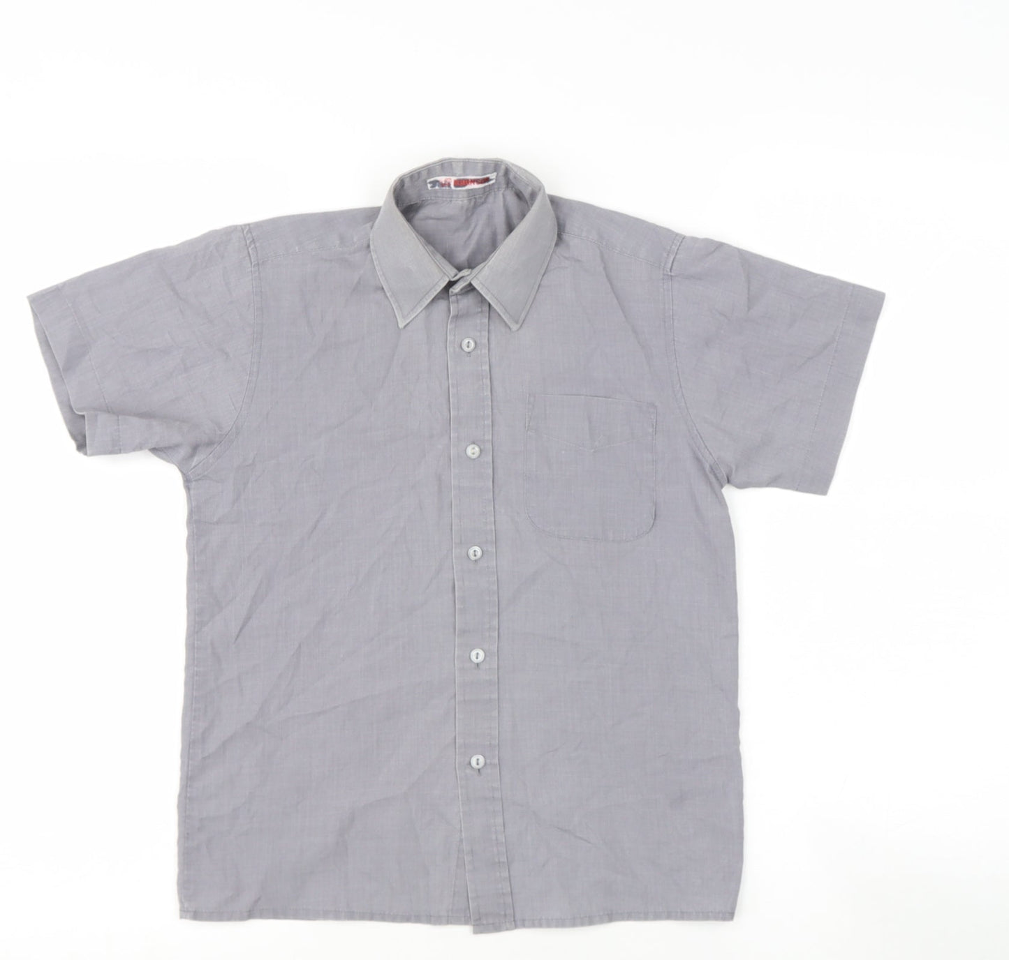 robinsons Boys Grey  Otter Basic Button-Up Size 9 Years Collared