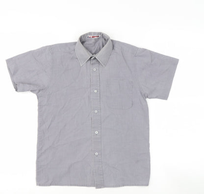 robinsons Boys Grey  Otter Basic Button-Up Size 9 Years Collared