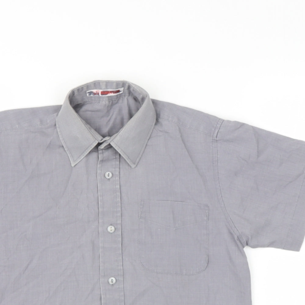 robinsons Boys Grey  Otter Basic Button-Up Size 9 Years Collared