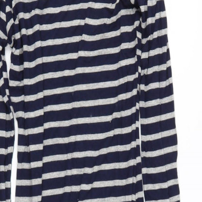 Topshop Womens Blue Striped Polyester Bodycon  Size 8  Round Neck