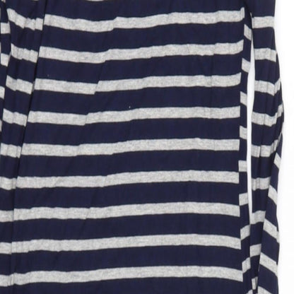 Topshop Womens Blue Striped Polyester Bodycon  Size 8  Round Neck